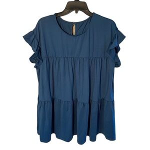 Adorable Keyhole Ruffled Baby Doll Top